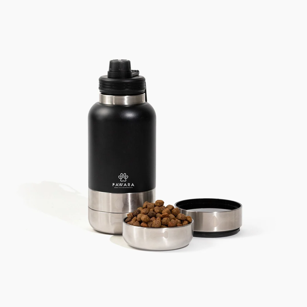 Hunde-Wasserflasche mit abnehmbaren Schüsseln