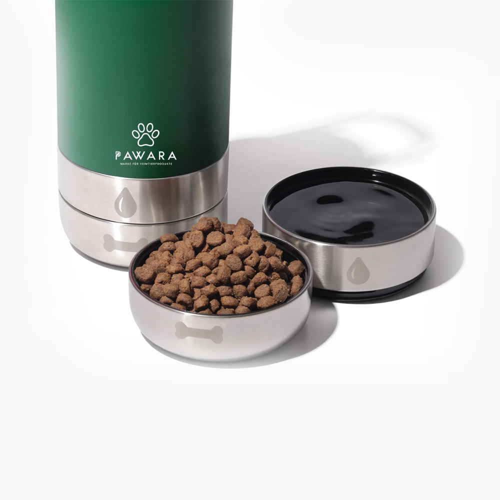 Hunde-Wasserflasche mit abnehmbaren Schüsseln