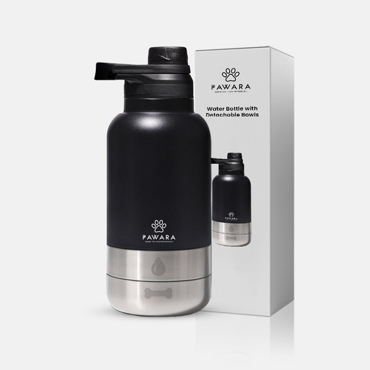 Hunde-Wasserflasche mit abnehmbaren Schüsseln